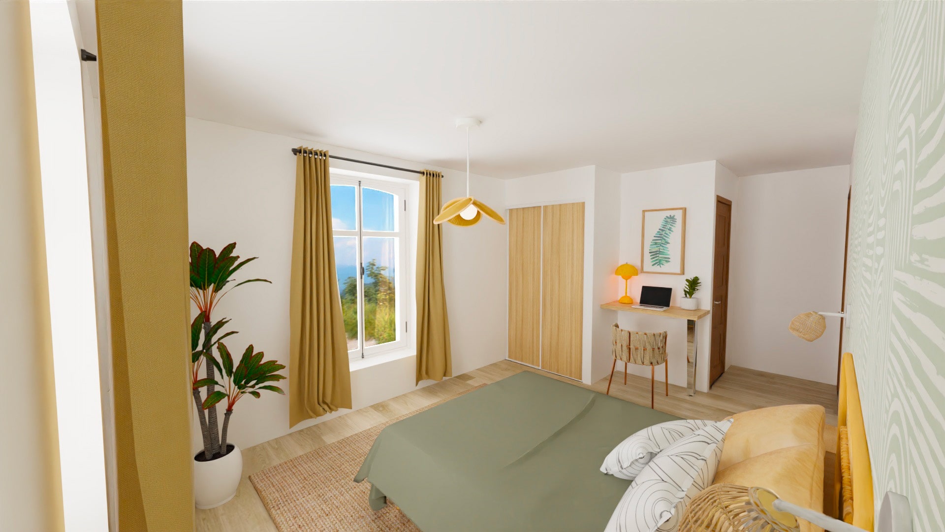 Vue 3D d'une chambre à Azurea